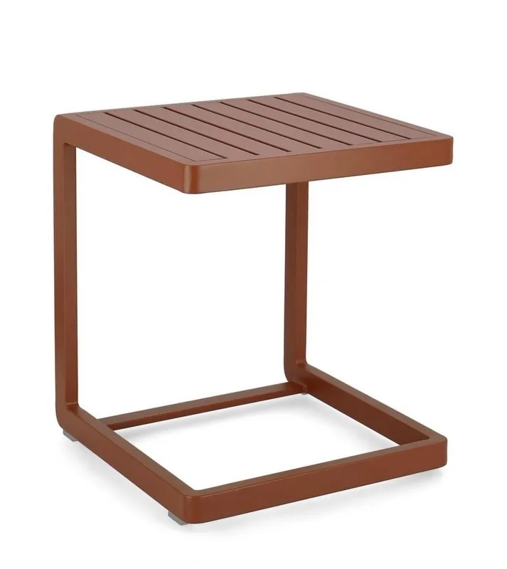 Stolik kawowy Konnor 40x40 brązowy  aluminium