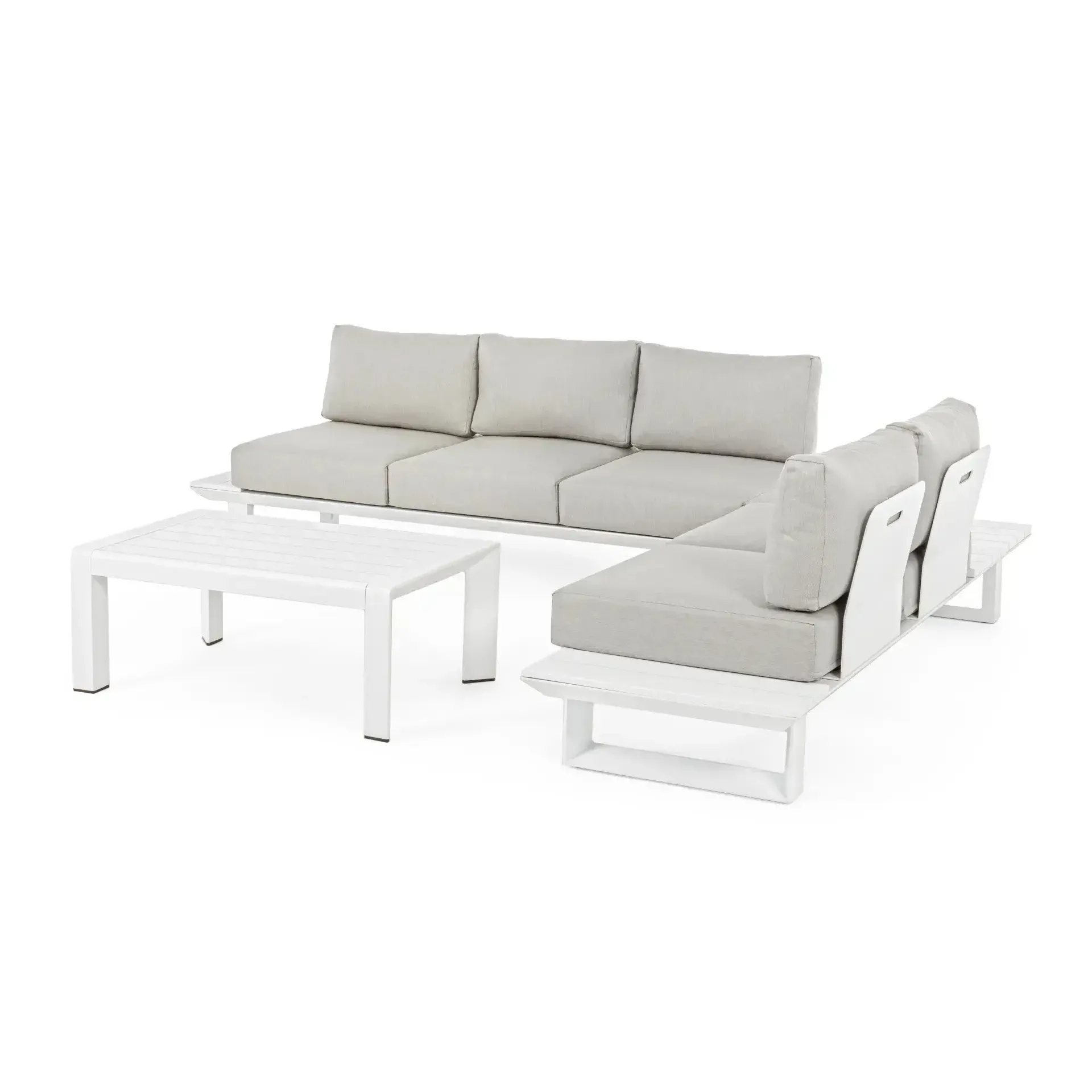 Narożnik ogrodowy KONNOR  Bizzotto biały aluminium