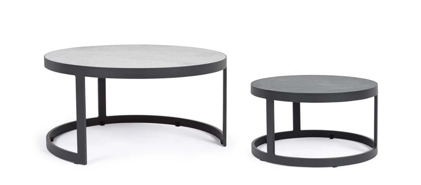 Zestaw stolików kawowych Jacob JX55 - antracytowy  ceramika