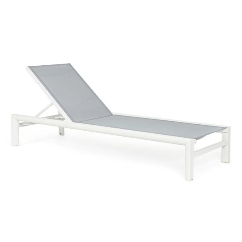 Leżak ogrodowy Skipper YK11 - biały  Tkanina textiline oraz olefinowa