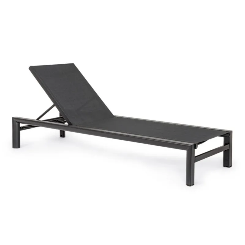 Leżak ogrodowy Skipper YK13 - czarny  Tkanina textiline oraz olefinowa