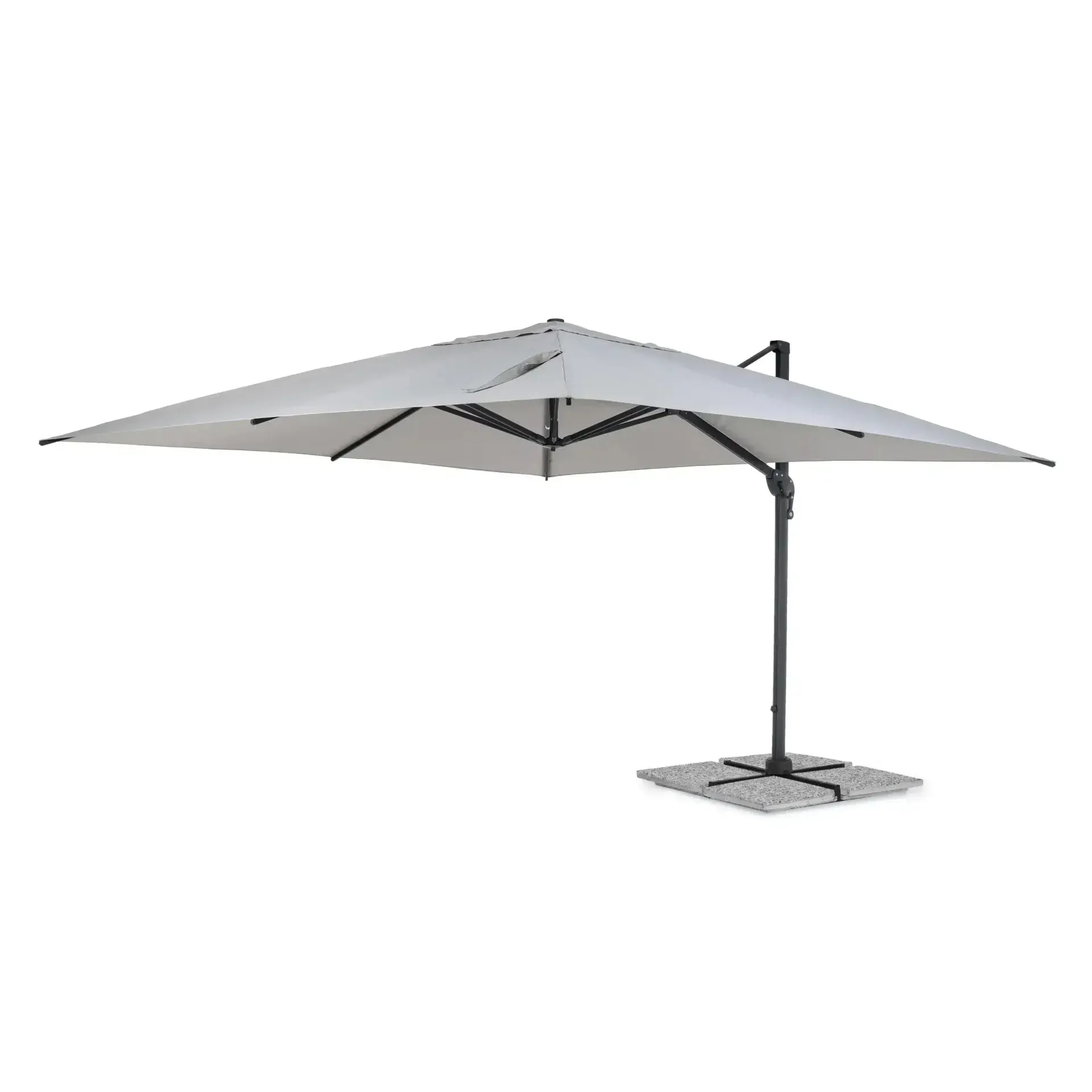 Duży parasol do restauracji INES 400x400 Bizzotto szary aluminium