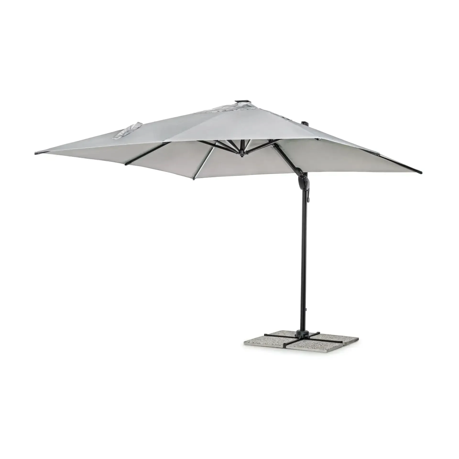 Parasol ogrodowy z oświetleniem ledowym INES 300x300 Bizzotto szary aluminium