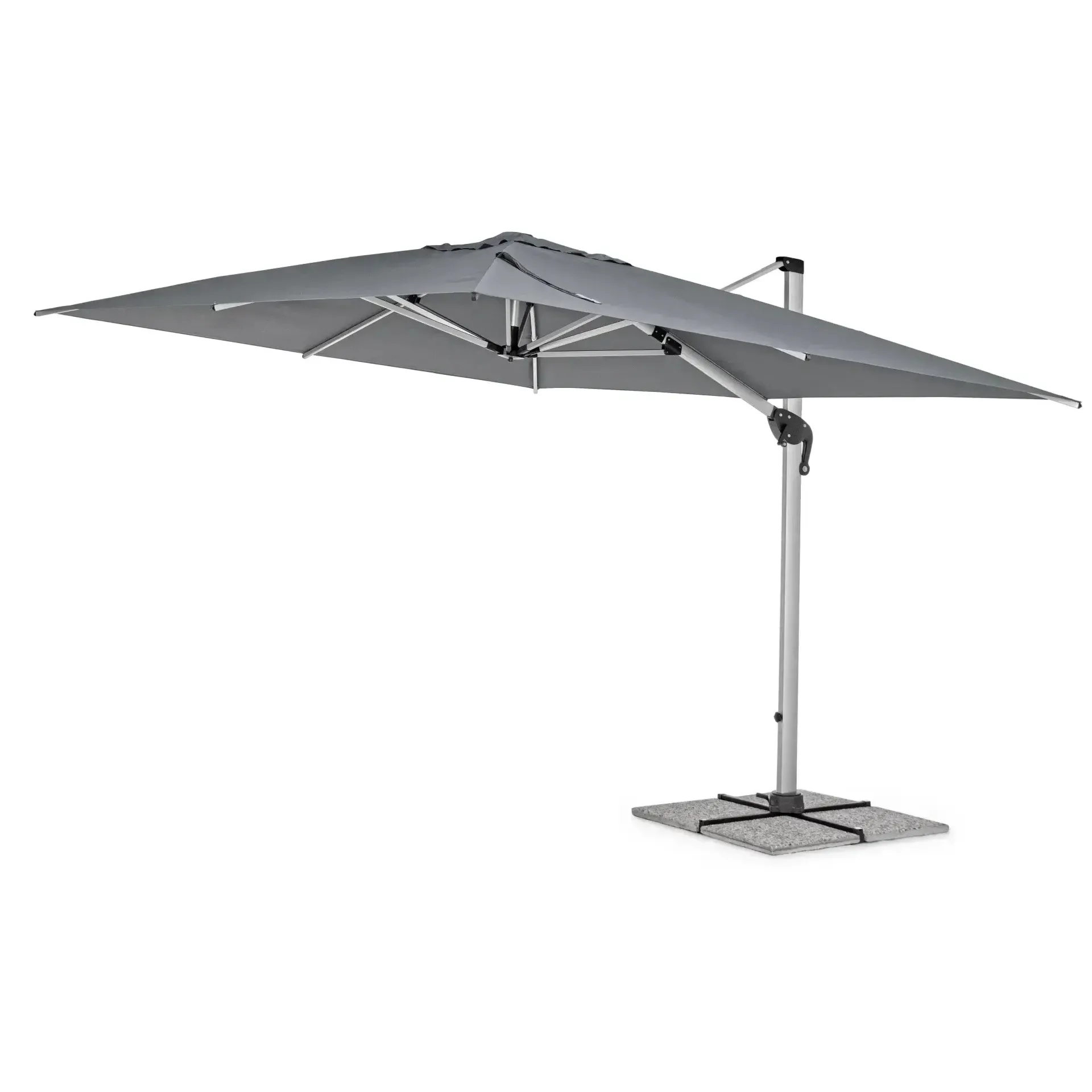 Mocny prostokątny parasol ogrodowy INES 300x400 Bizzotto szary aluminium