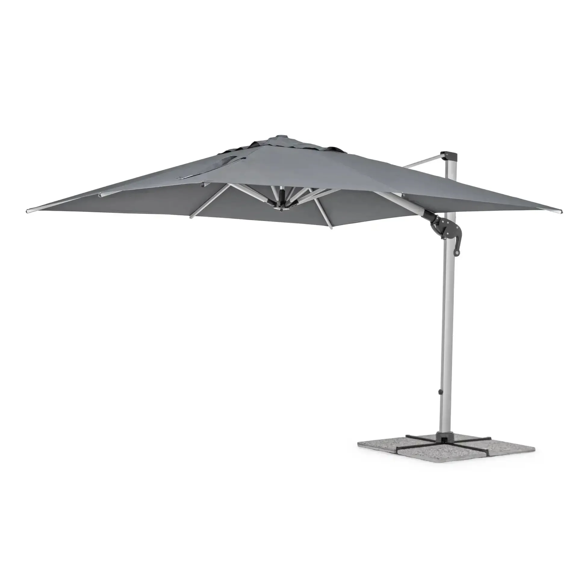 Solidny parasol kwadratowy INES 300x300 Bizzotto szary aluminium