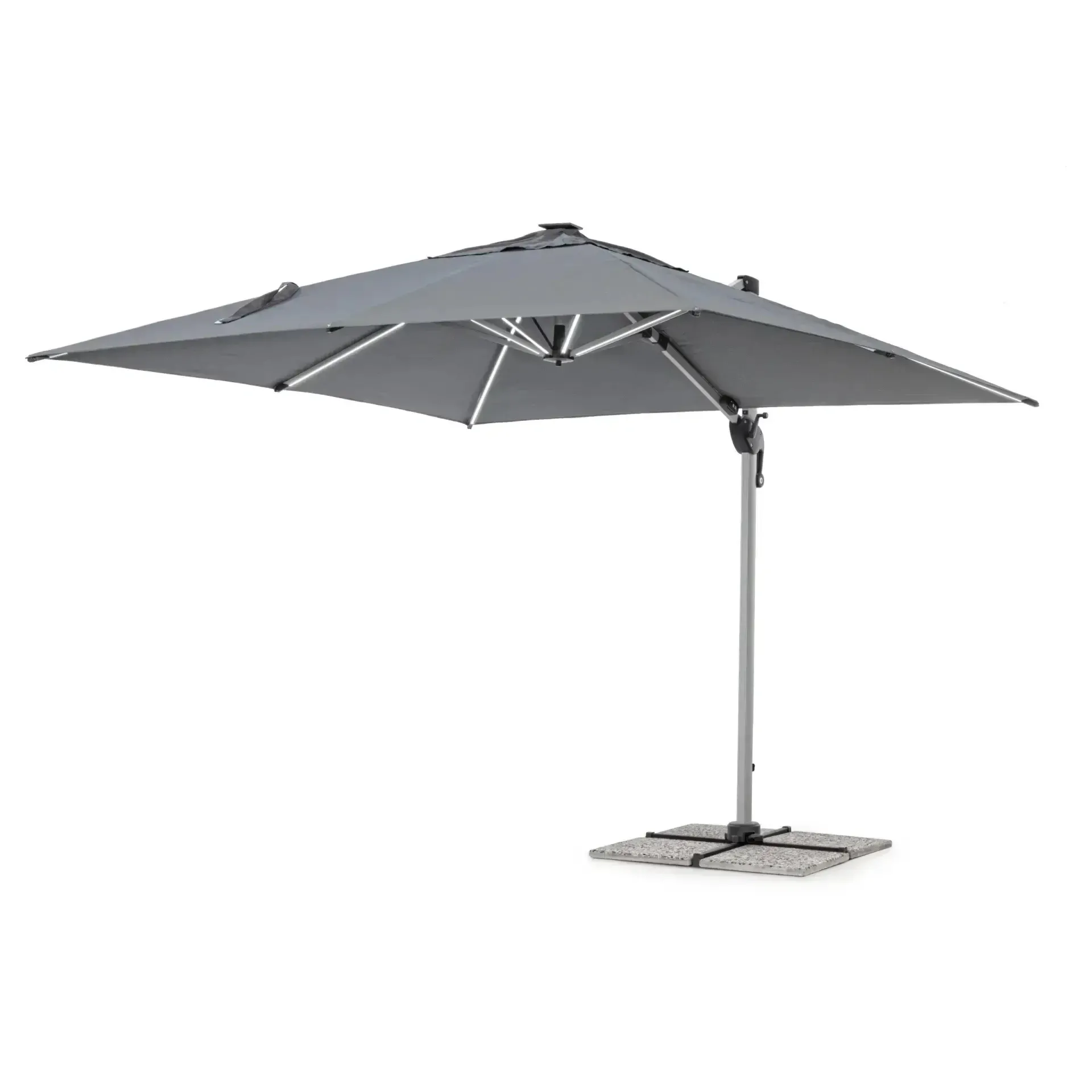 Parasol ogrodowy led INES 300x300 Bizzotto antracytowy aluminium