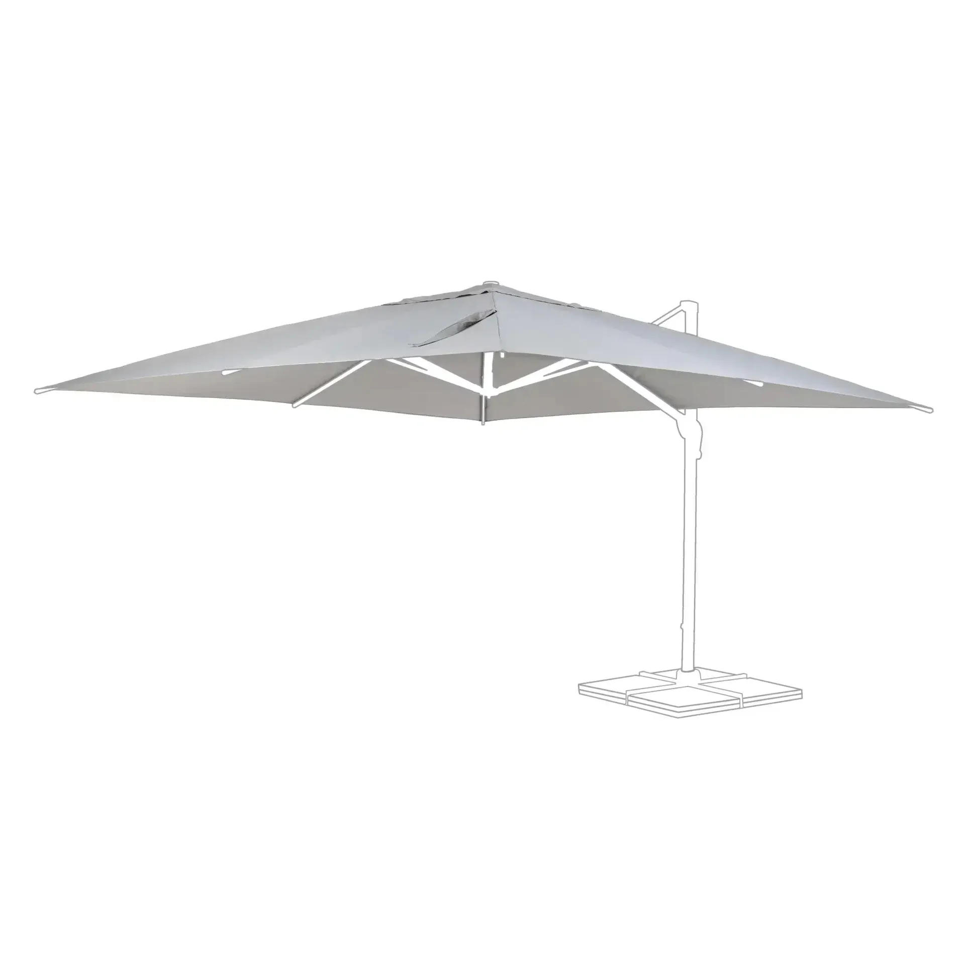 Poszycie czaszy parasola  INES 400x400 Bizzotto szare poliester