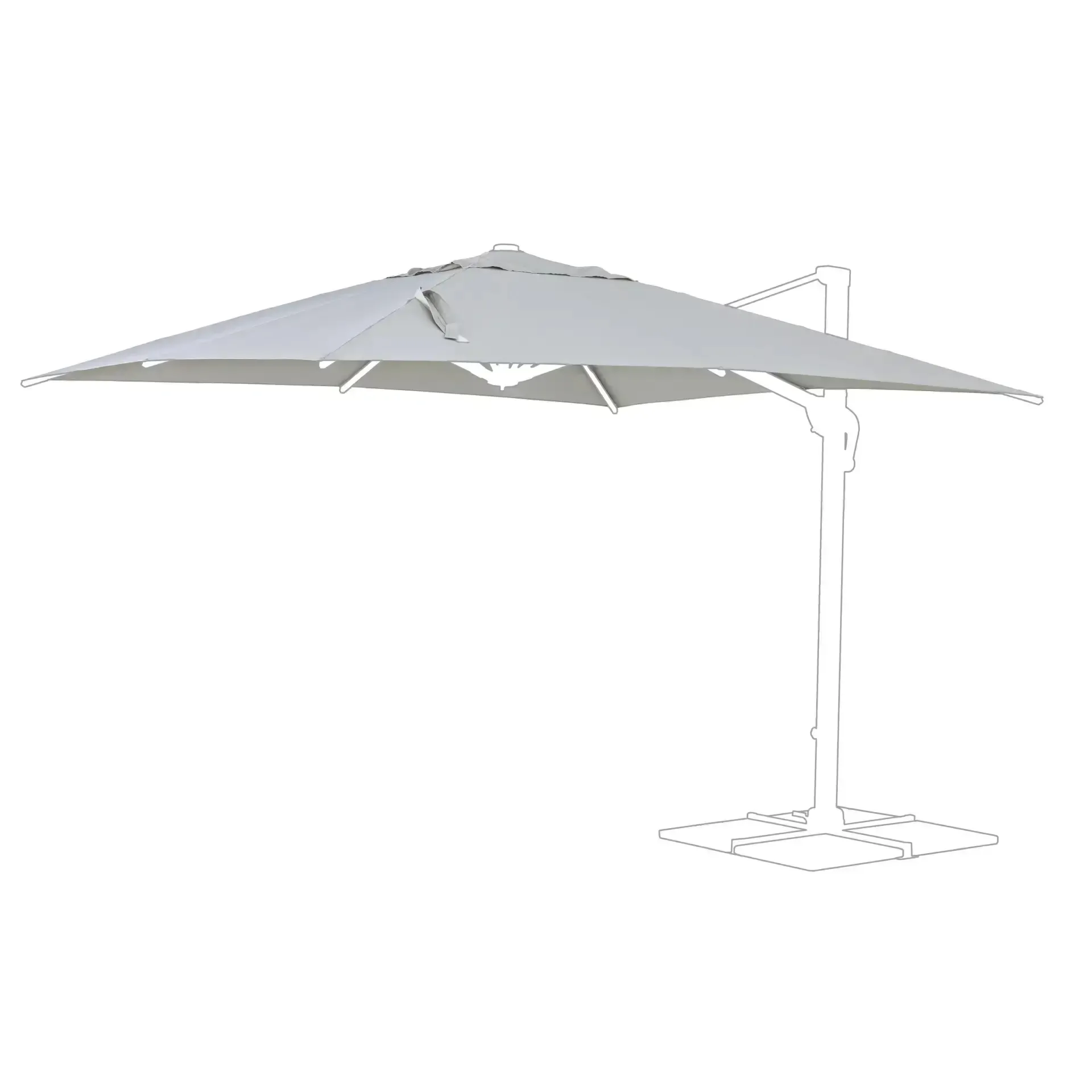 Poszycie czaszy parasola  INES 300x300 Bizzotto szare poliester