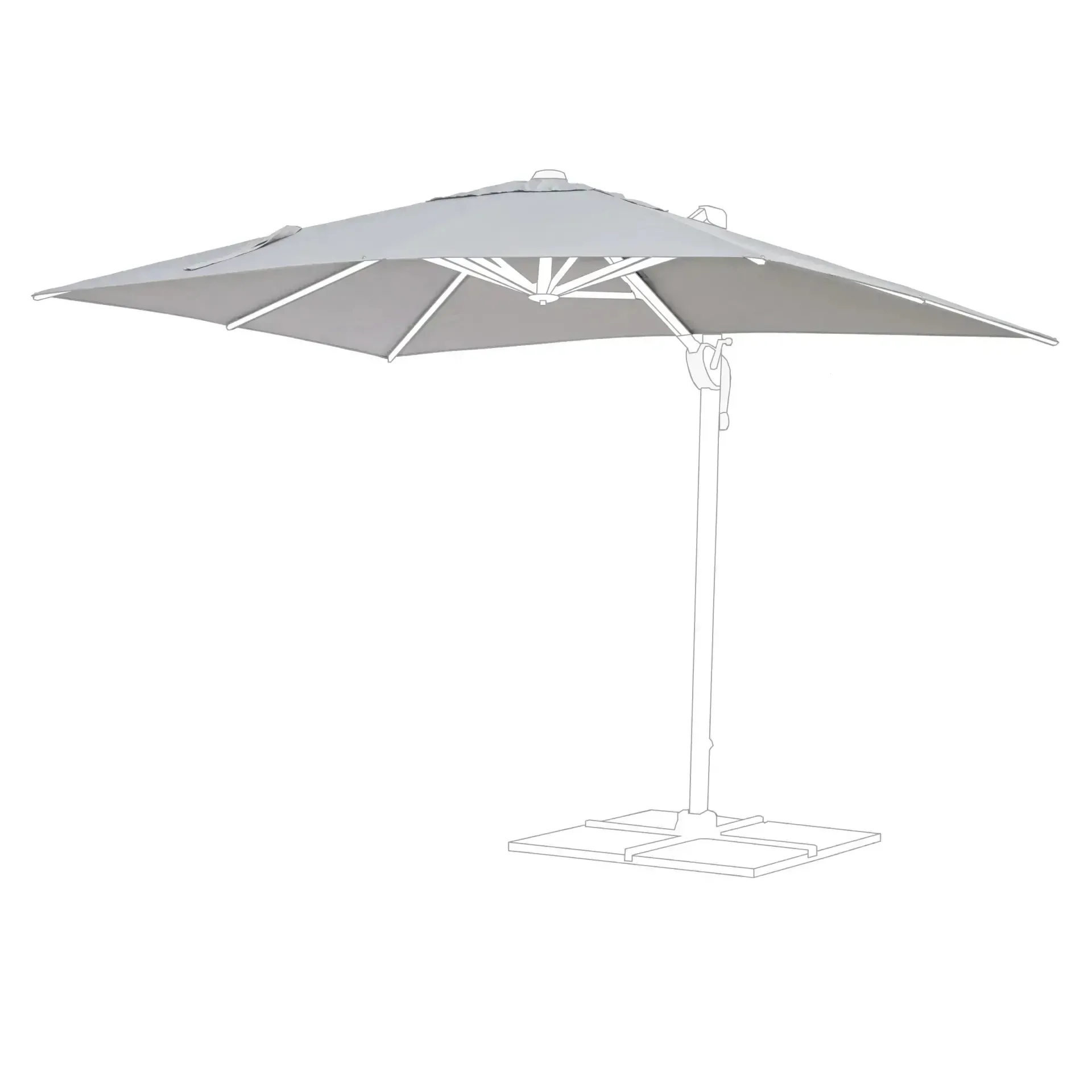 Poszycie czaszy parasola  INES 300x200 Bizzotto szare poliester