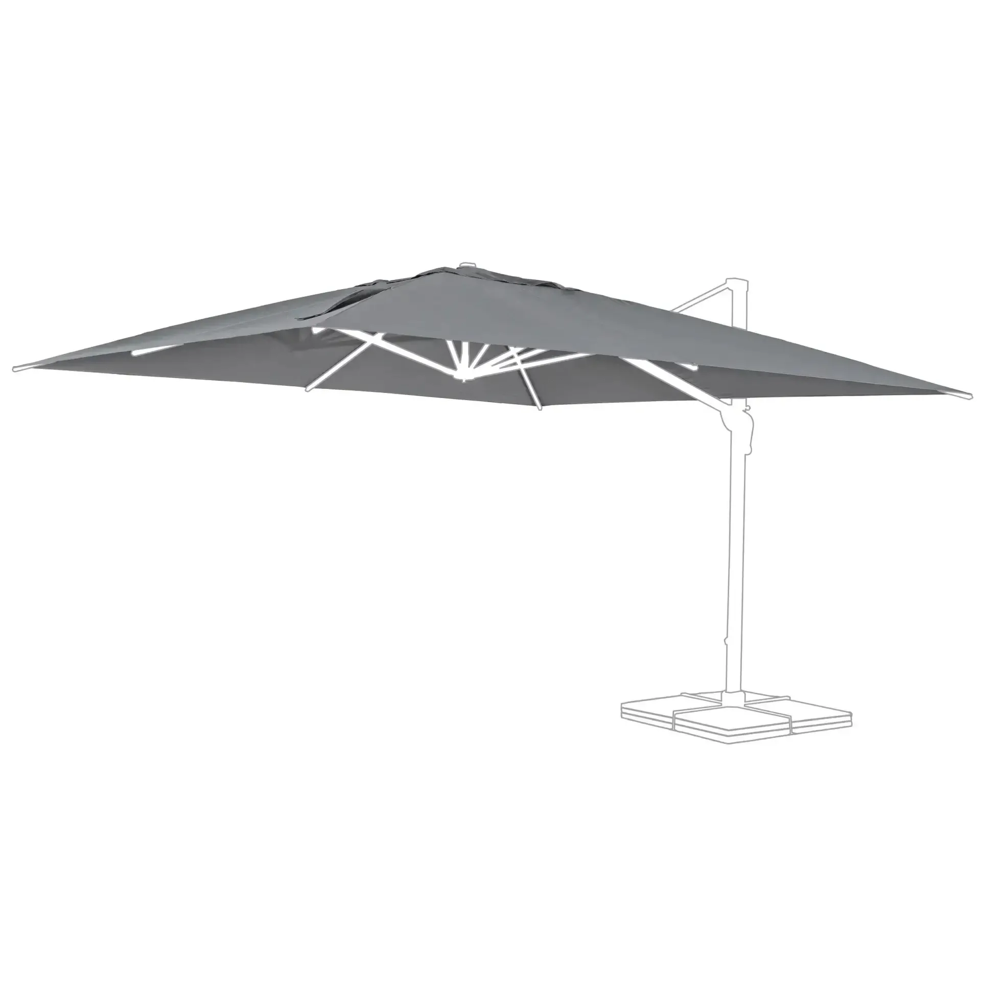 Poszycie czaszy parasola  INES 400x400 Bizzotto szare poliester