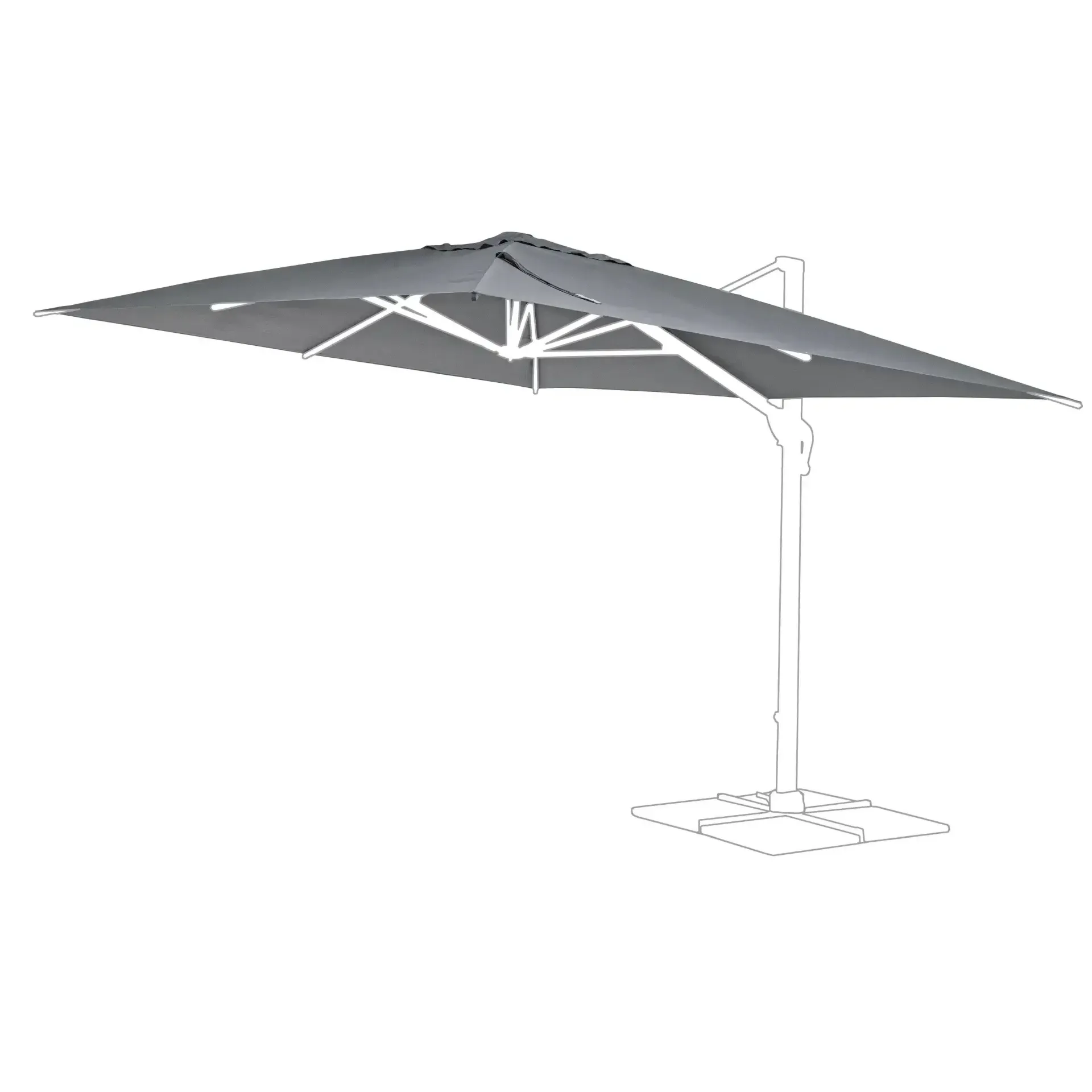 Poszycie czaszy parasola  INES 400x300 Bizzotto szare poliester