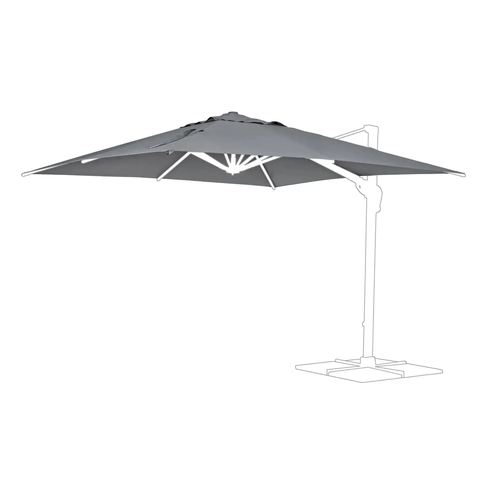 Poszycie czaszy parasola  INES 300x300 Bizzotto szare poliester