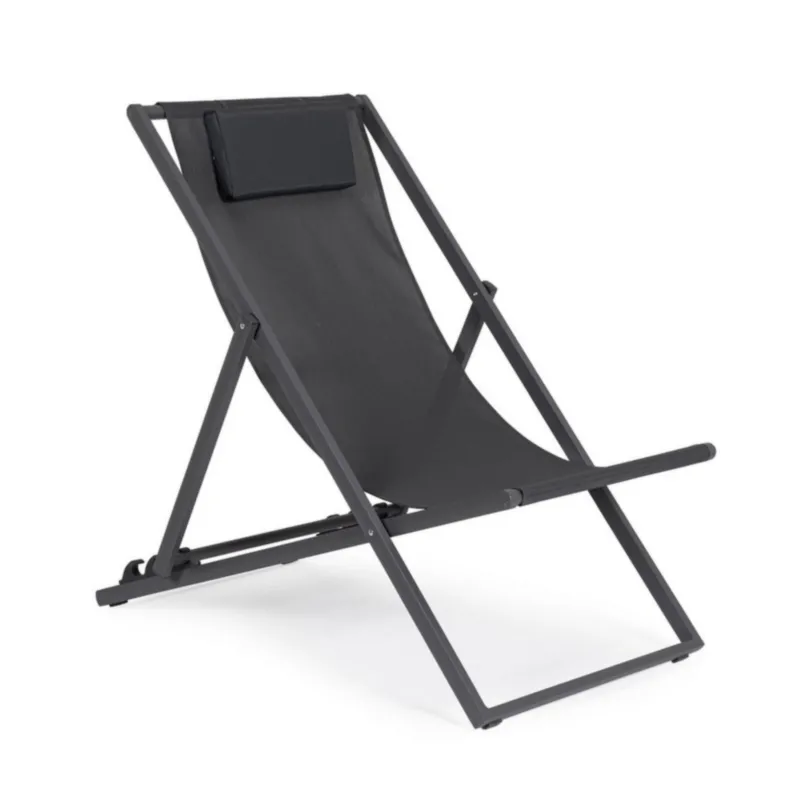 Leżak ogrodowy Taylor grigio - czarny  textiline