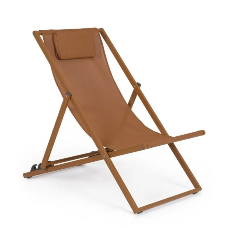 Leżak ogrodowy Taylor - brązowy  textiline