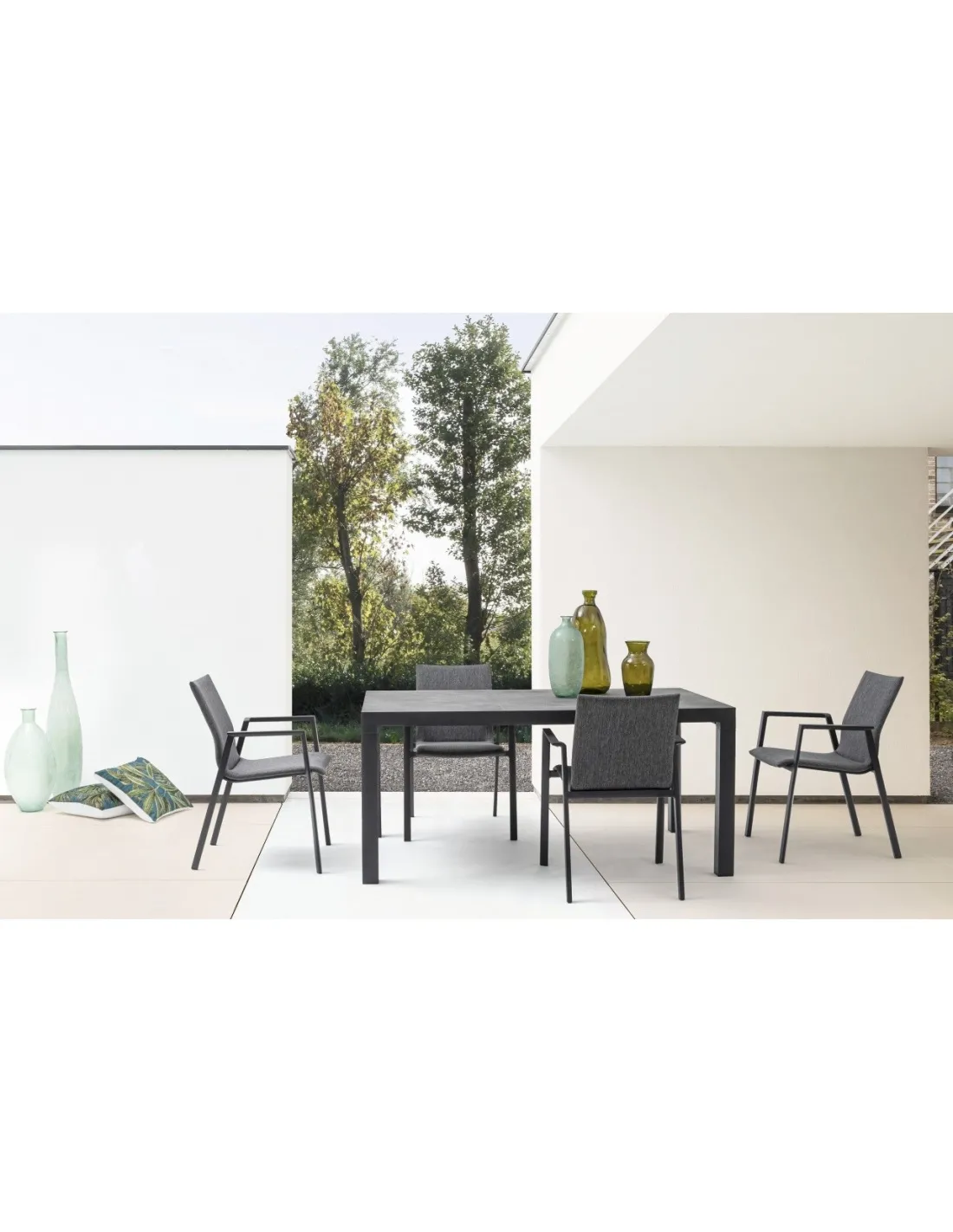 Krzesło ogrodowe Odeon JX55 antracytowe  tkanina olefinowa