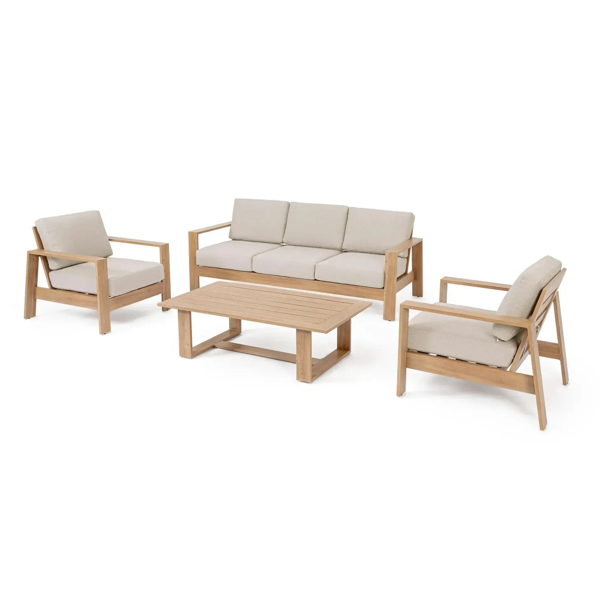 Meble ogrodowe BALTIC  Bizzotto drewnopodobne aluminium