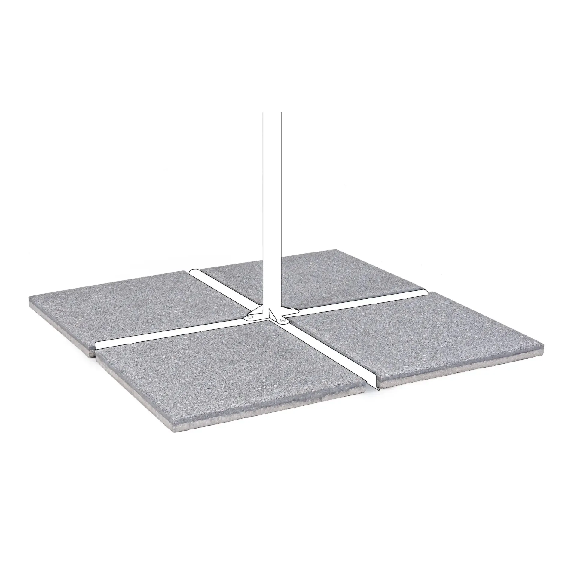 Bolzano Lavoro Komplet 4 podstaw cementowych do parasola 50x50 szara cementowa