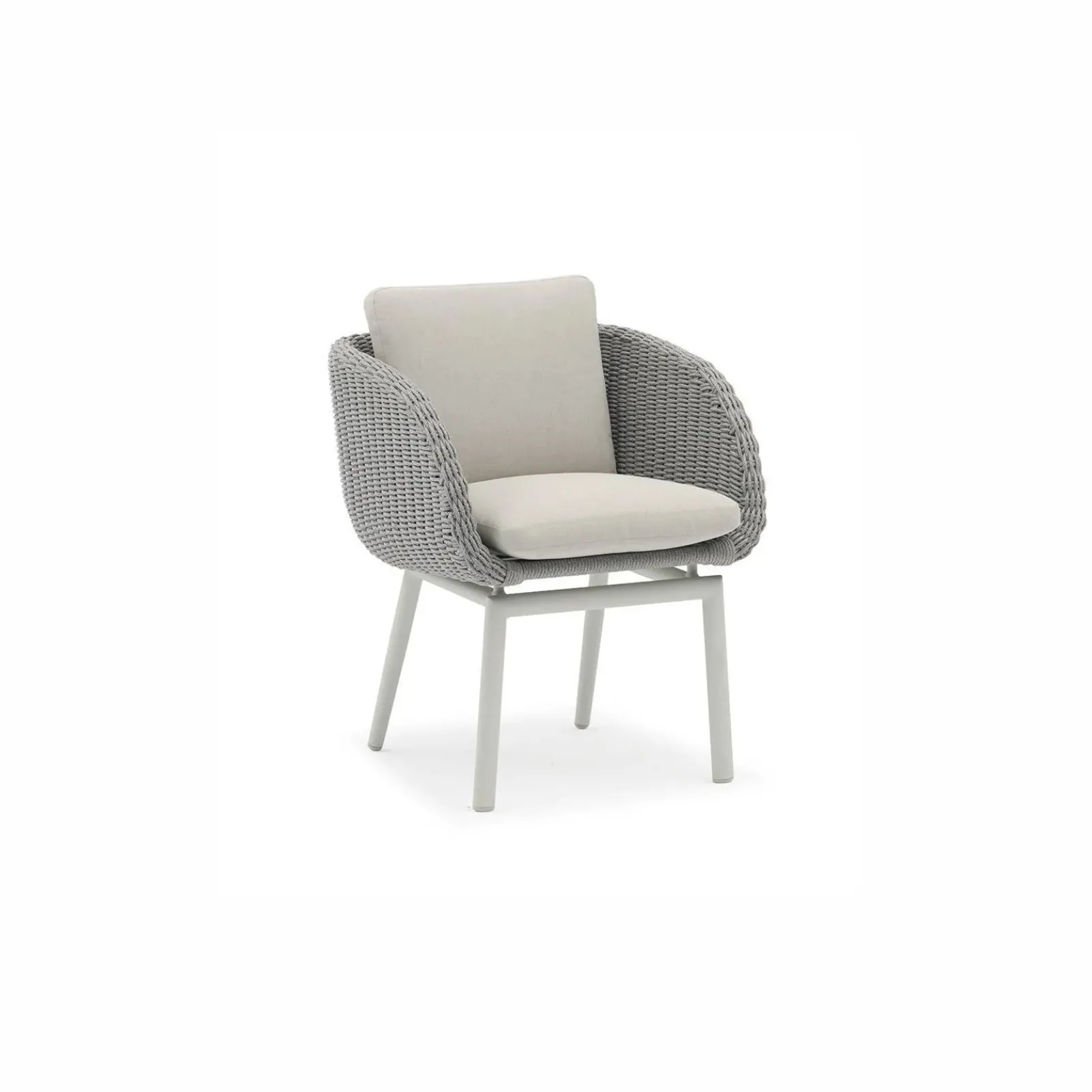 Krzesło ogrodowe SCOOP  64x65x80 Couture Jardin jasnoszare aluminium