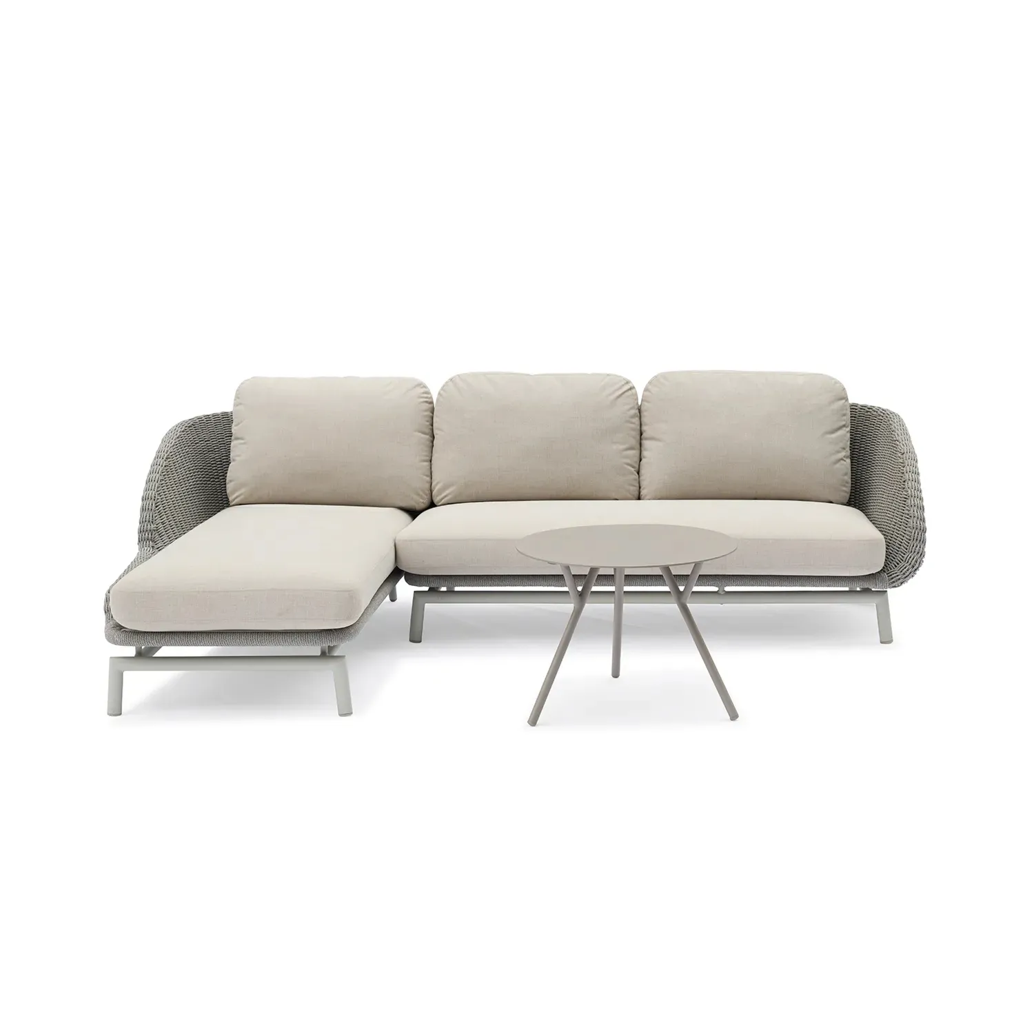 Zestaw mebli tarasowych prawostronny SCOOP IV Couture Jardin jasnoszary aluminium