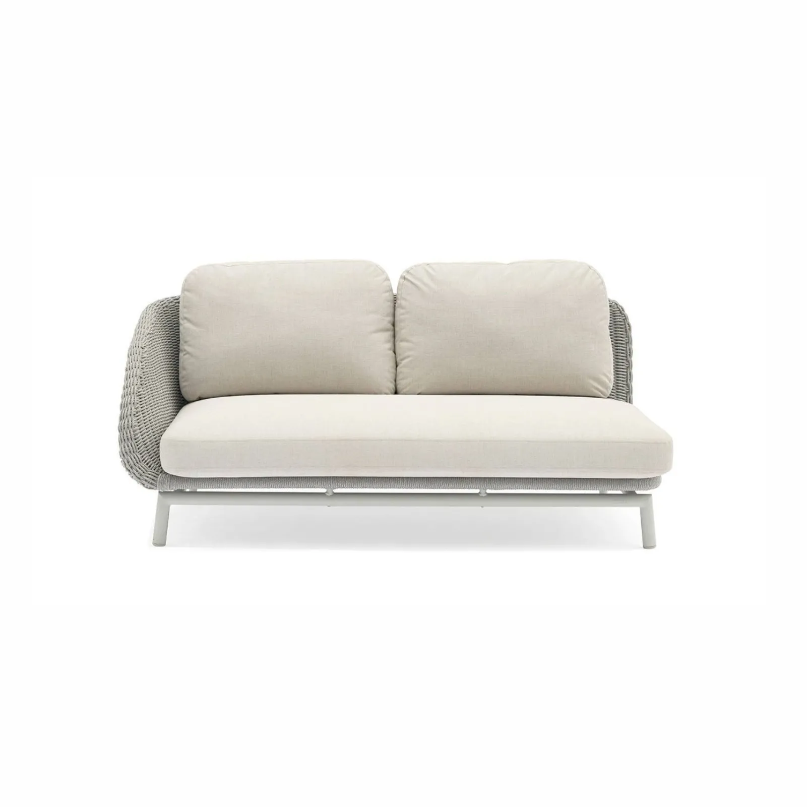 Sofa ogrodowa prawostronna SCOOP  166x80 Couture Jardin jasnoszara aluminium