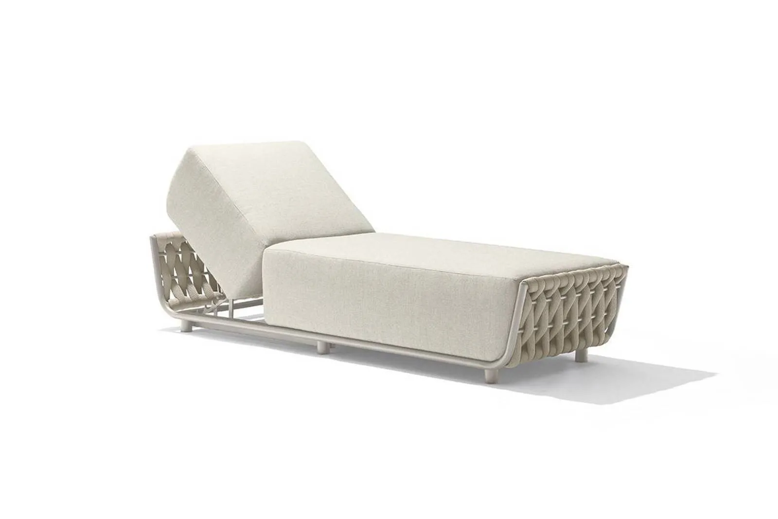 Luksusowy leżak ogrodowy HUG 71x200x40/85 Couture Jardin szarobeżowy aluminium