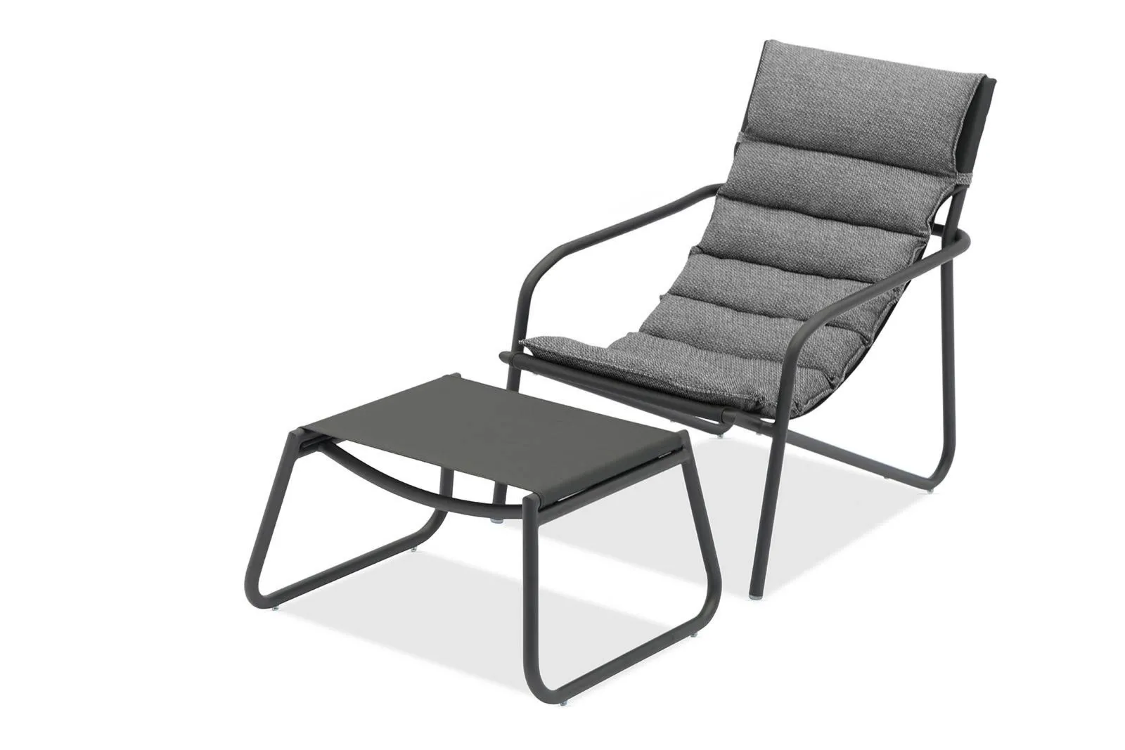 Leżak ogrodowy z podnóżkiem COAST   ZUMM antracytowy aluminium