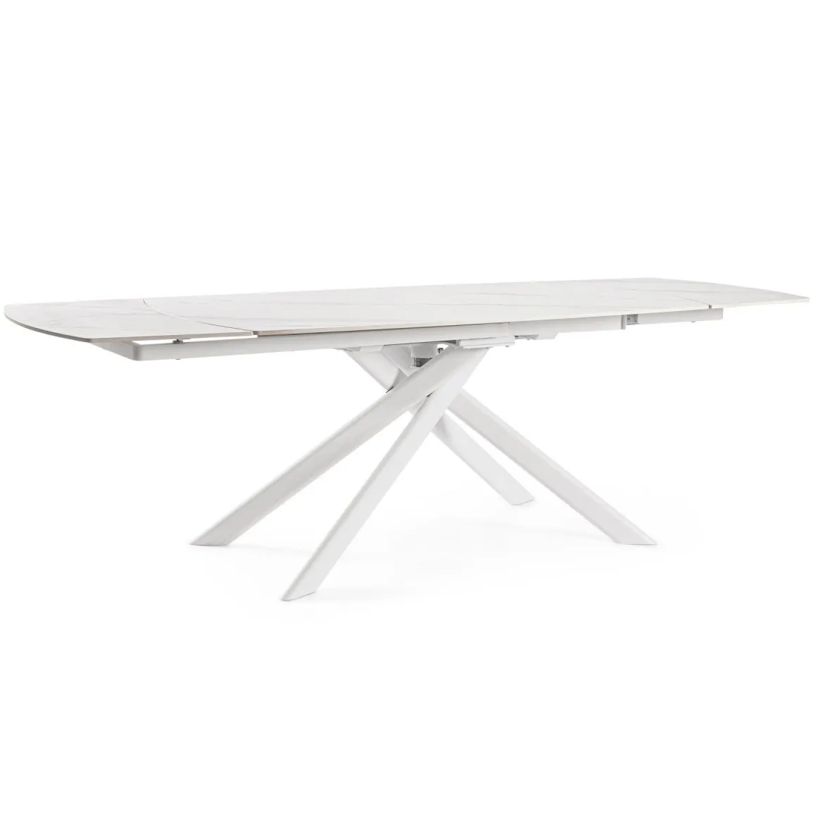 Stół Jovanni rozkładany 160-240x90 cm biały efekt marmuru