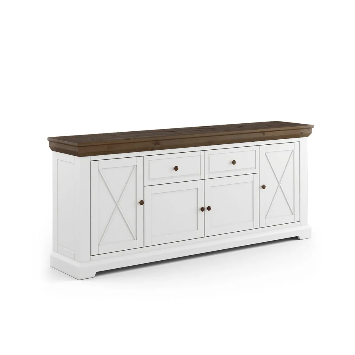 Komoda 2.4 drewniana biała/tabacco Marone Elite