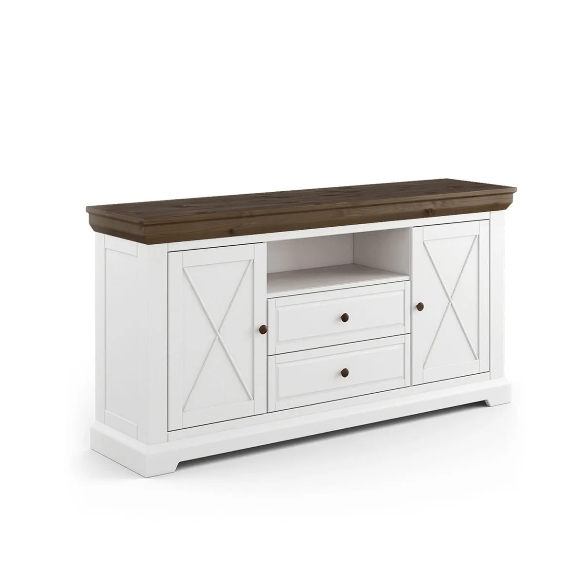 Komoda 2.2 drewniana biała/tabacco Marone Elite