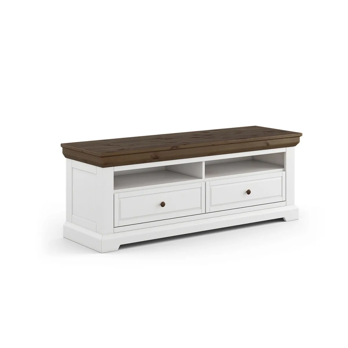 Szafka RTV drewniana biała/tabacco Marone Elite