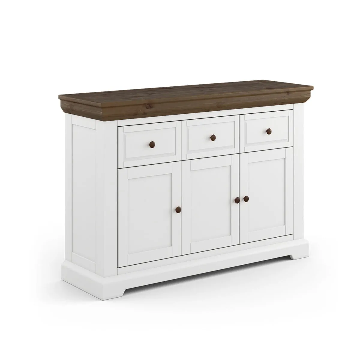 Komoda 3.3 drewniana biała/tabacco Marone Elite