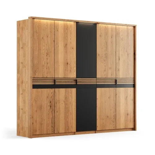 Szafa 5D dębowa pojedyncze drzwi szklane Ravello