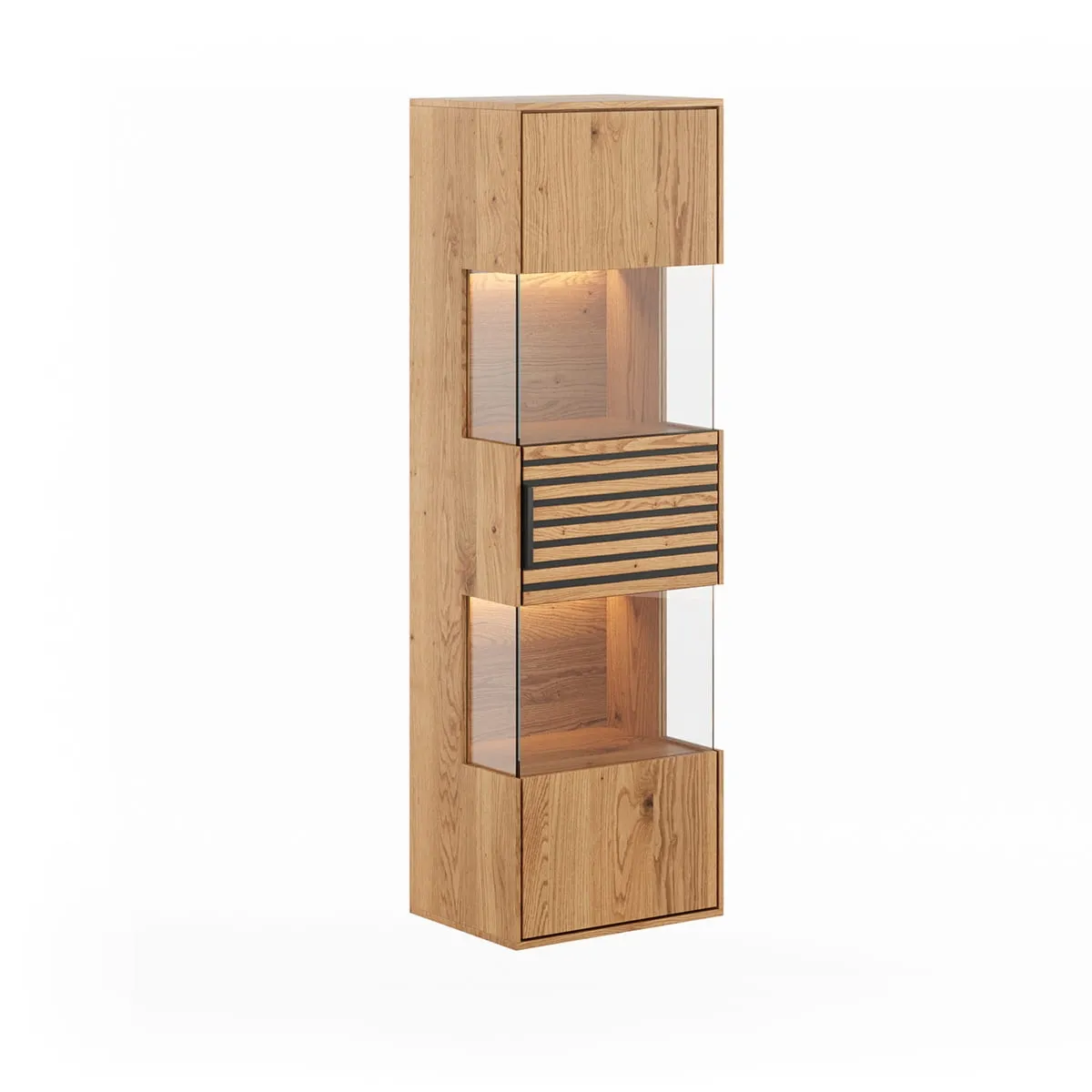 Witryna dębowa wisząca 1D lamele Tirano