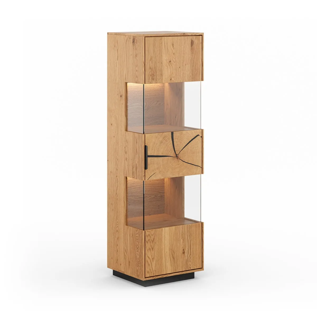 Witryna dębowa stojąca 1D plaster drewna Tirano