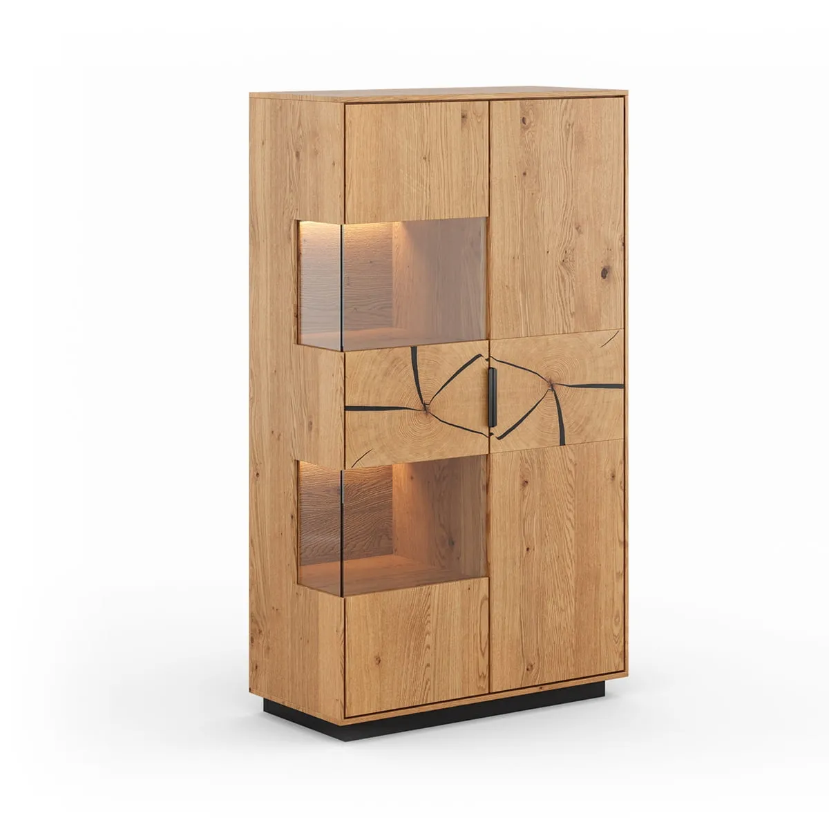 Witryna dębowa stojąca 2D plaster drewna Tirano