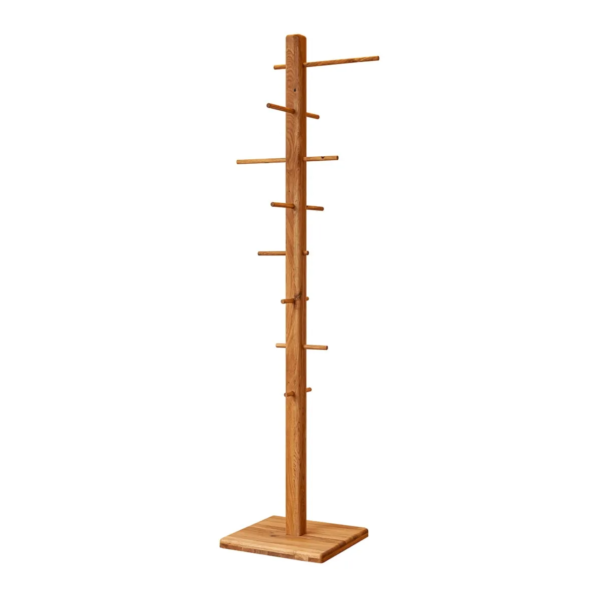 Wieszak na ubrania drewniany stojący dębowy Gialo