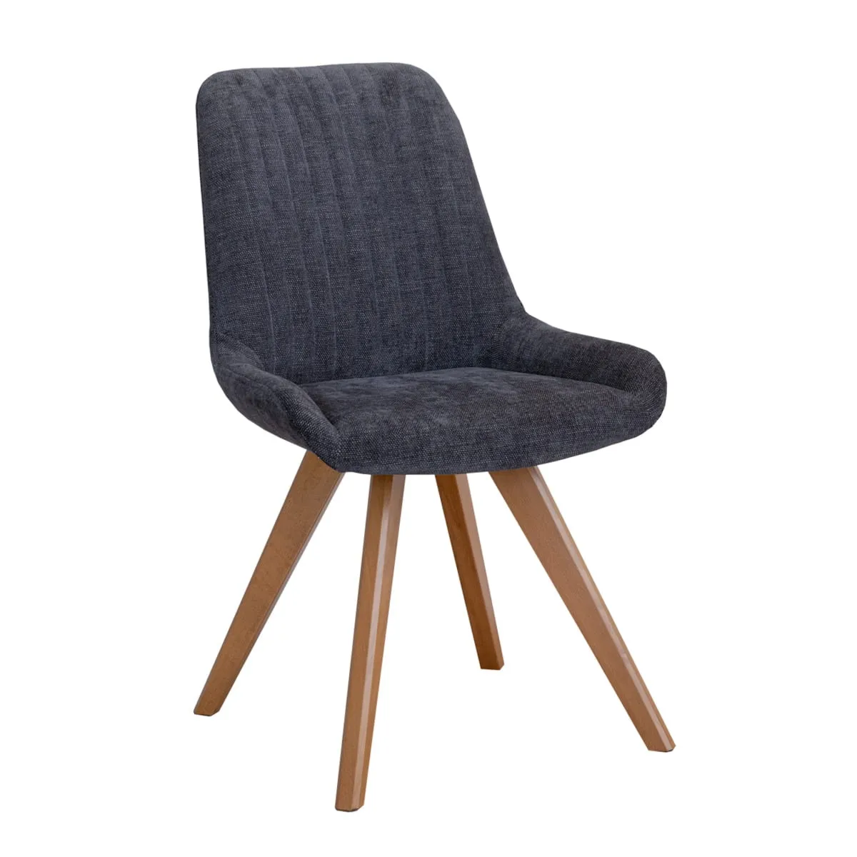 Krzesło tapicerowane czarne z drewnianymi nogami R2 Bari