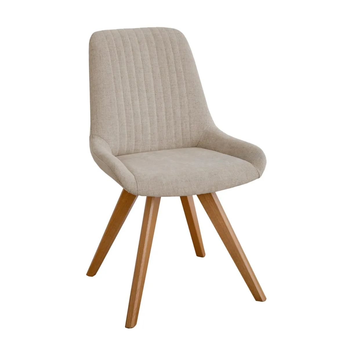 Krzesło tapicerowane beżowe z drewnianymi nogami R25 Bari