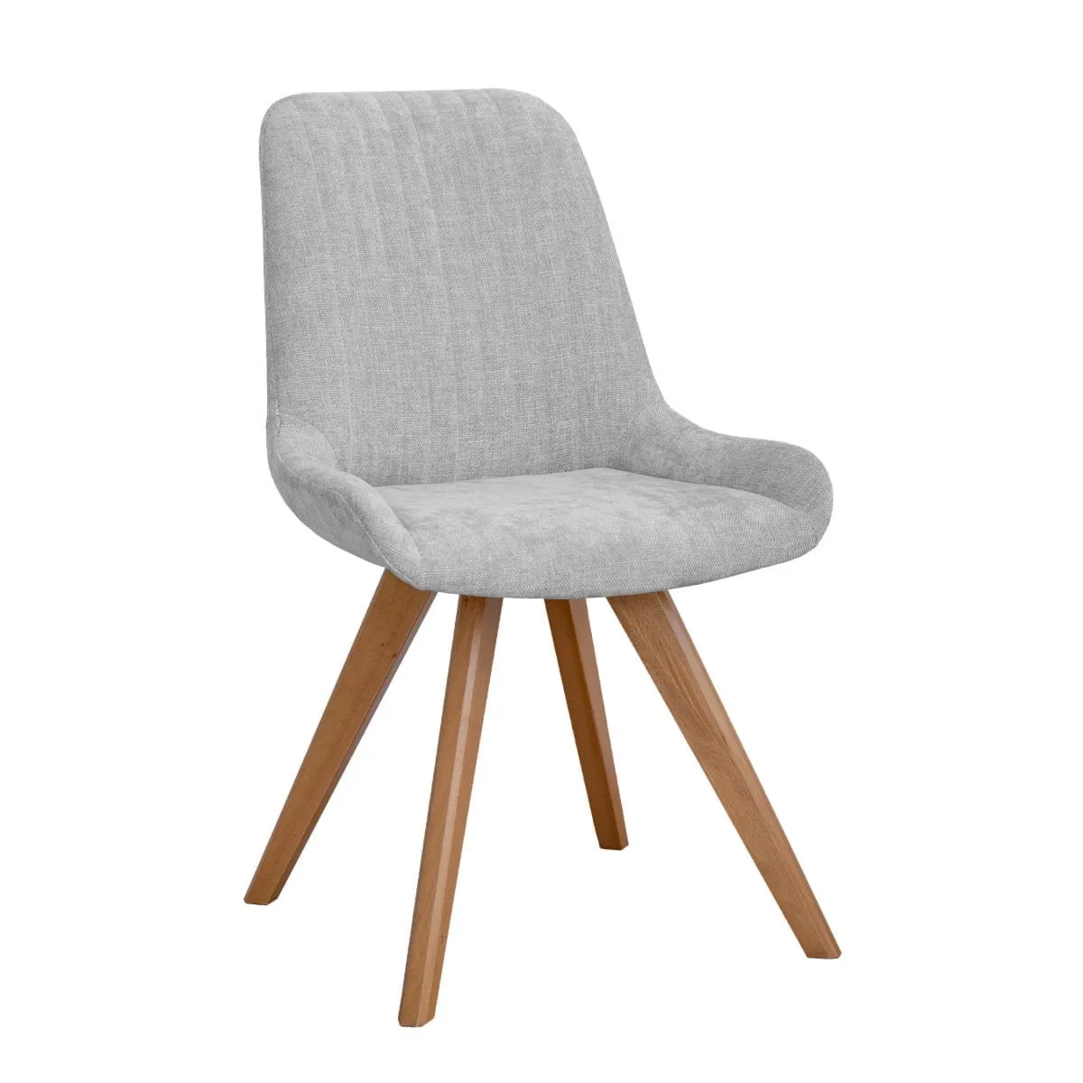 Krzesło tapicerowane szare z drewnianymi nogami R5 Bari