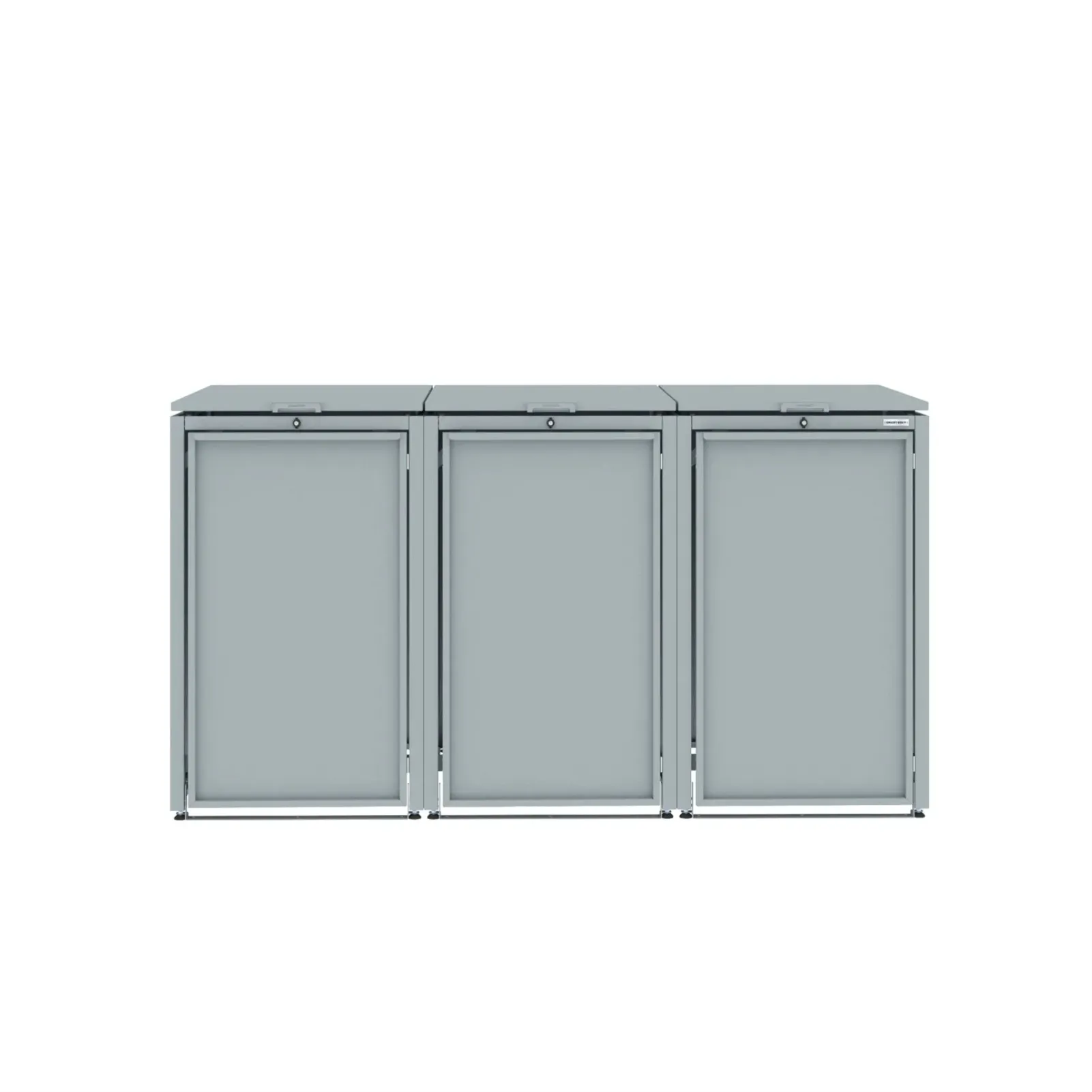 Obudowa na 3 kosze na śmieci - RecyBox 03 - Szary - 120 l