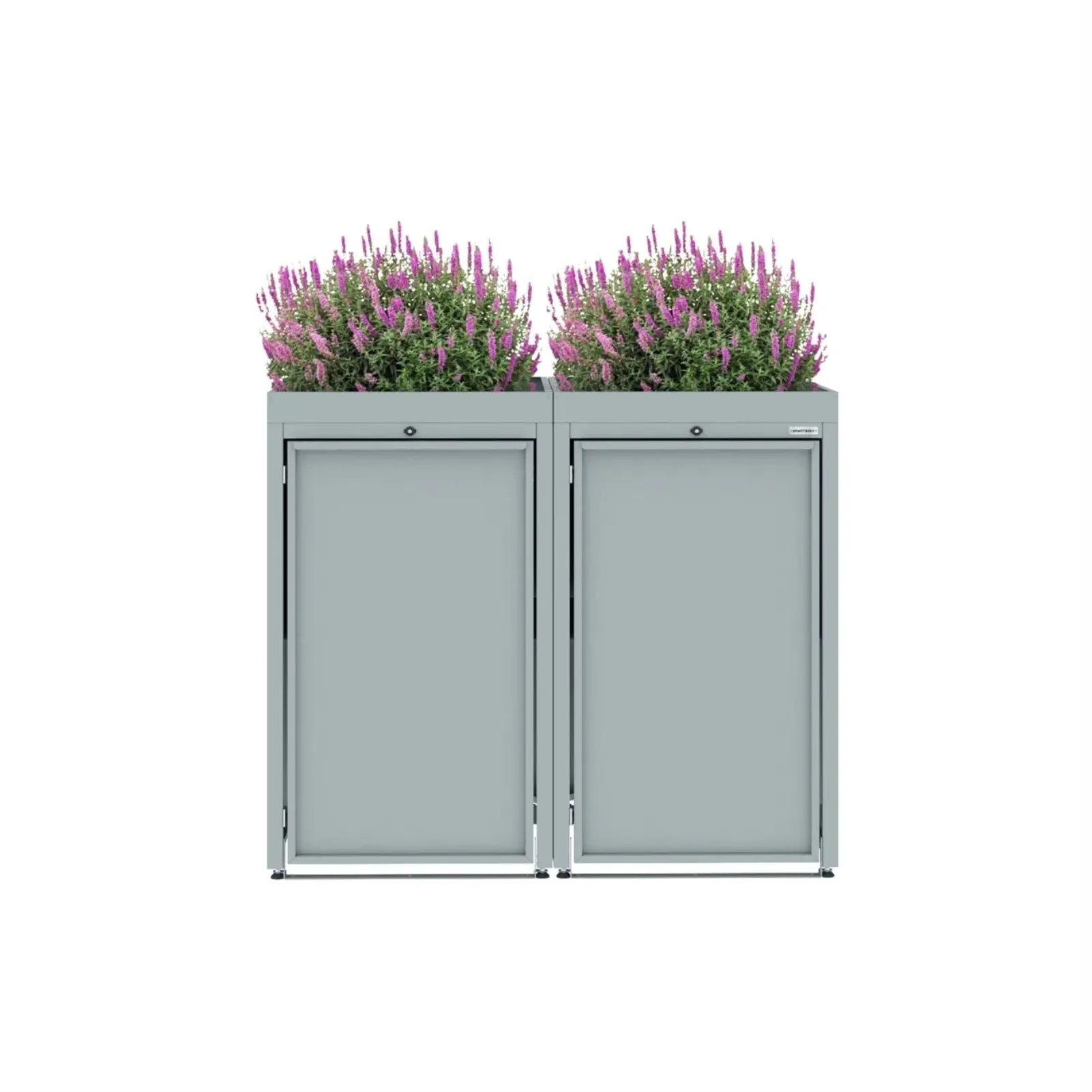 Obudowa na 2 kosze na śmieci - FLORES 02 - Szary - 240 l