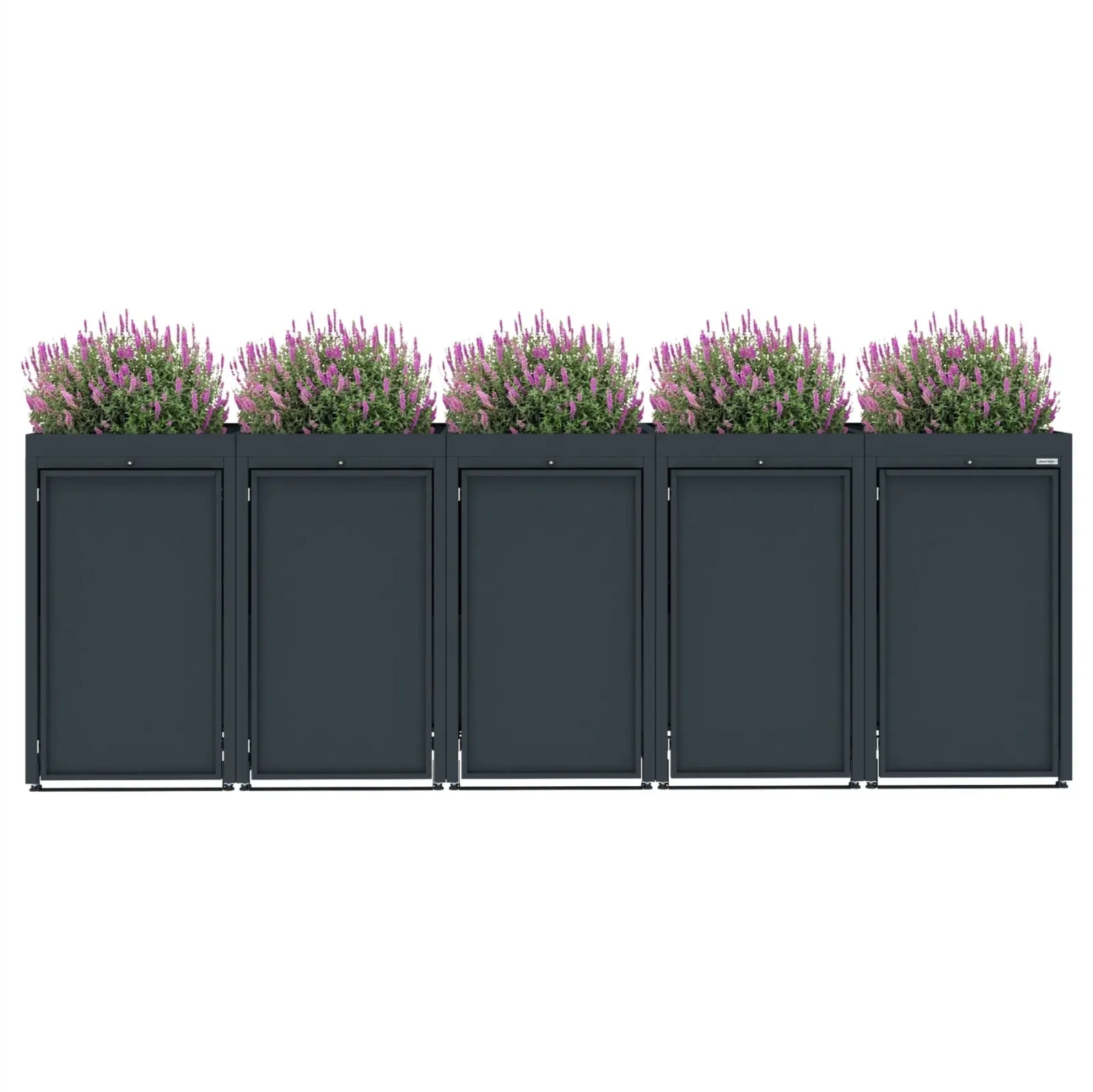 Obudowa na 5 koszy na śmieci - FLORES 05 - Antracytowy - 120 l