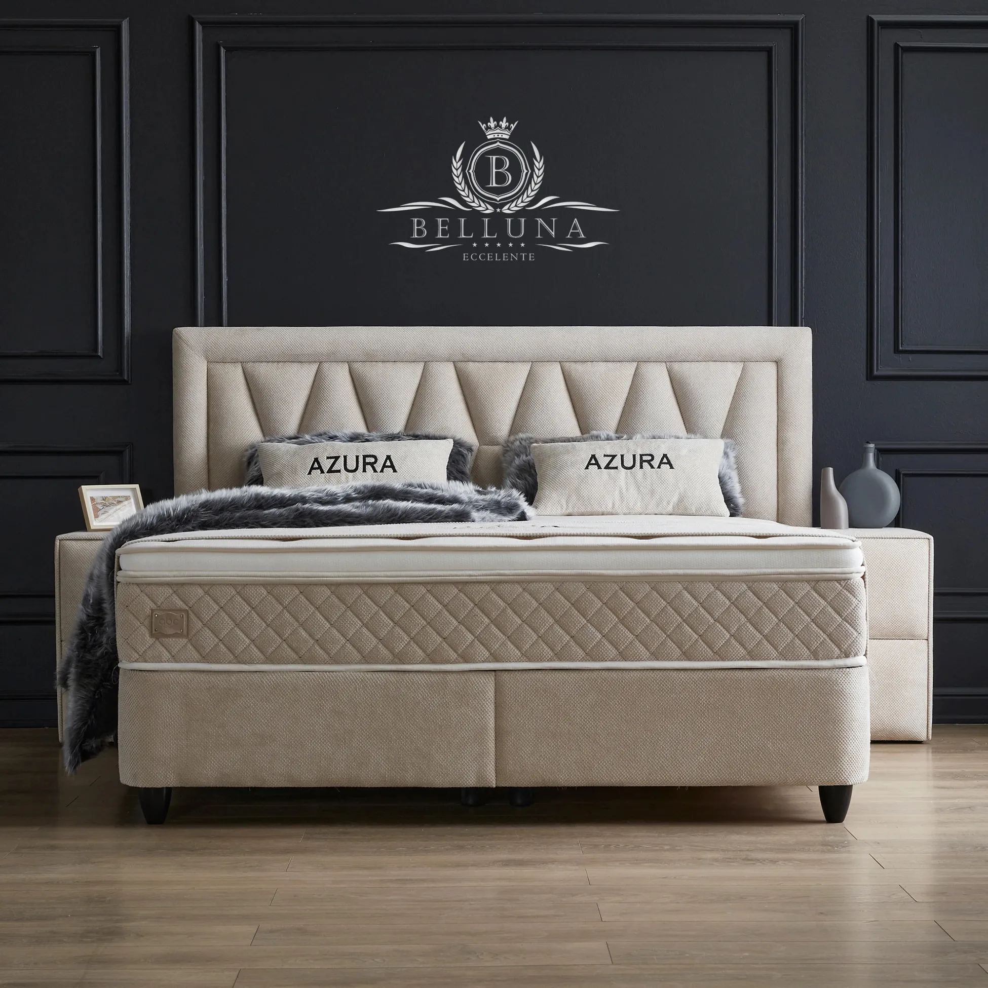 Łóżko kontynentalne Azura Belluna tureckie z materacem - 140