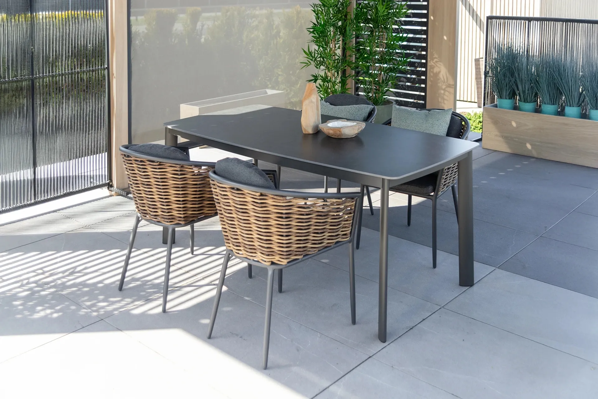 Bolzano Allegro Stół ogrodowy 180x90 antracytowy aluminium