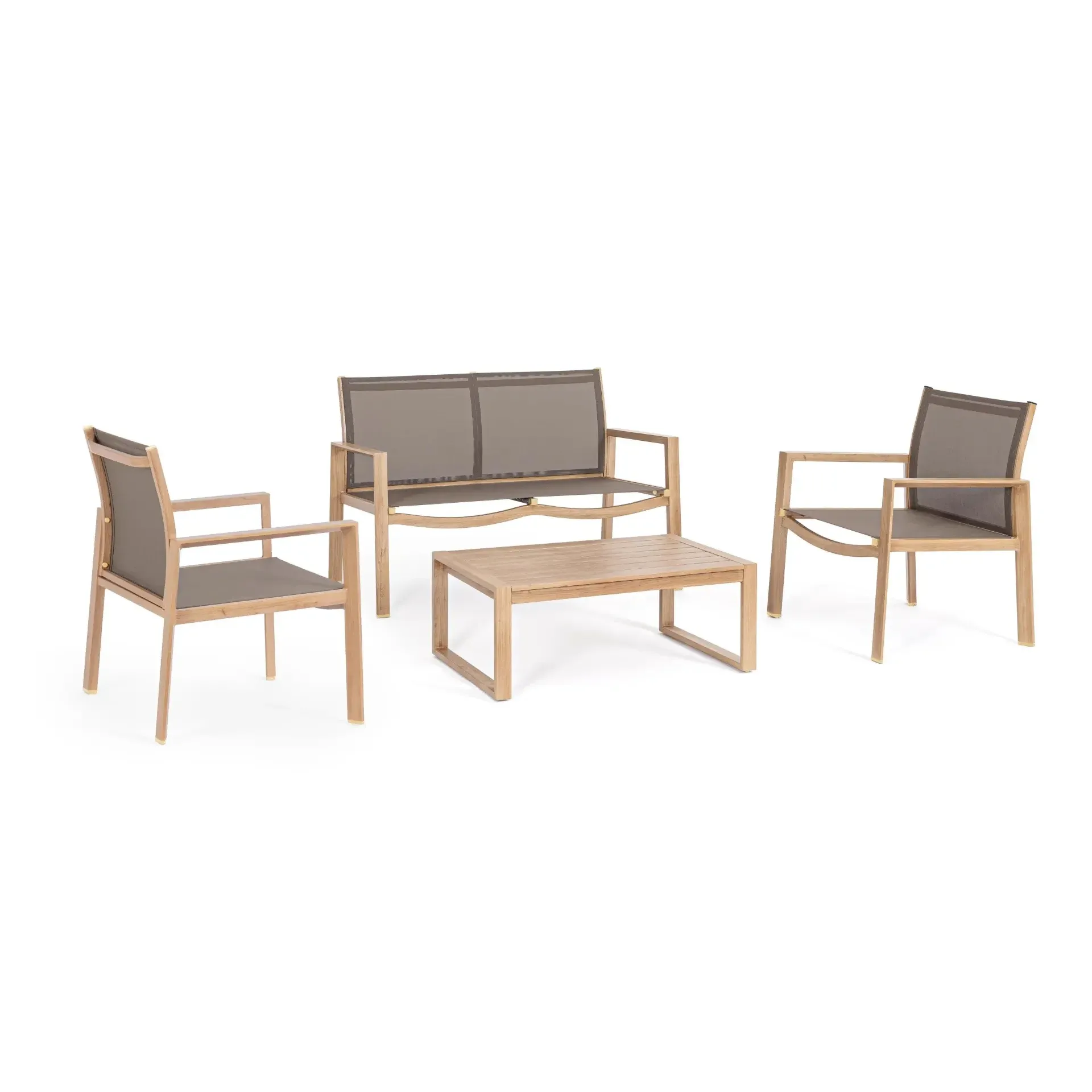 Bolzano Kendric Komplet mebli ogrodowych beżowy aluminium