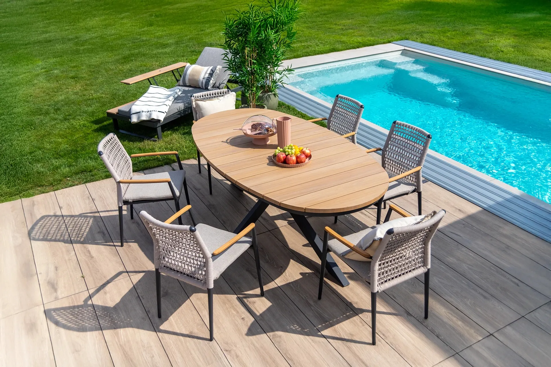 Bolzano Zefiro Stół 218x115 antracytowy aluminium