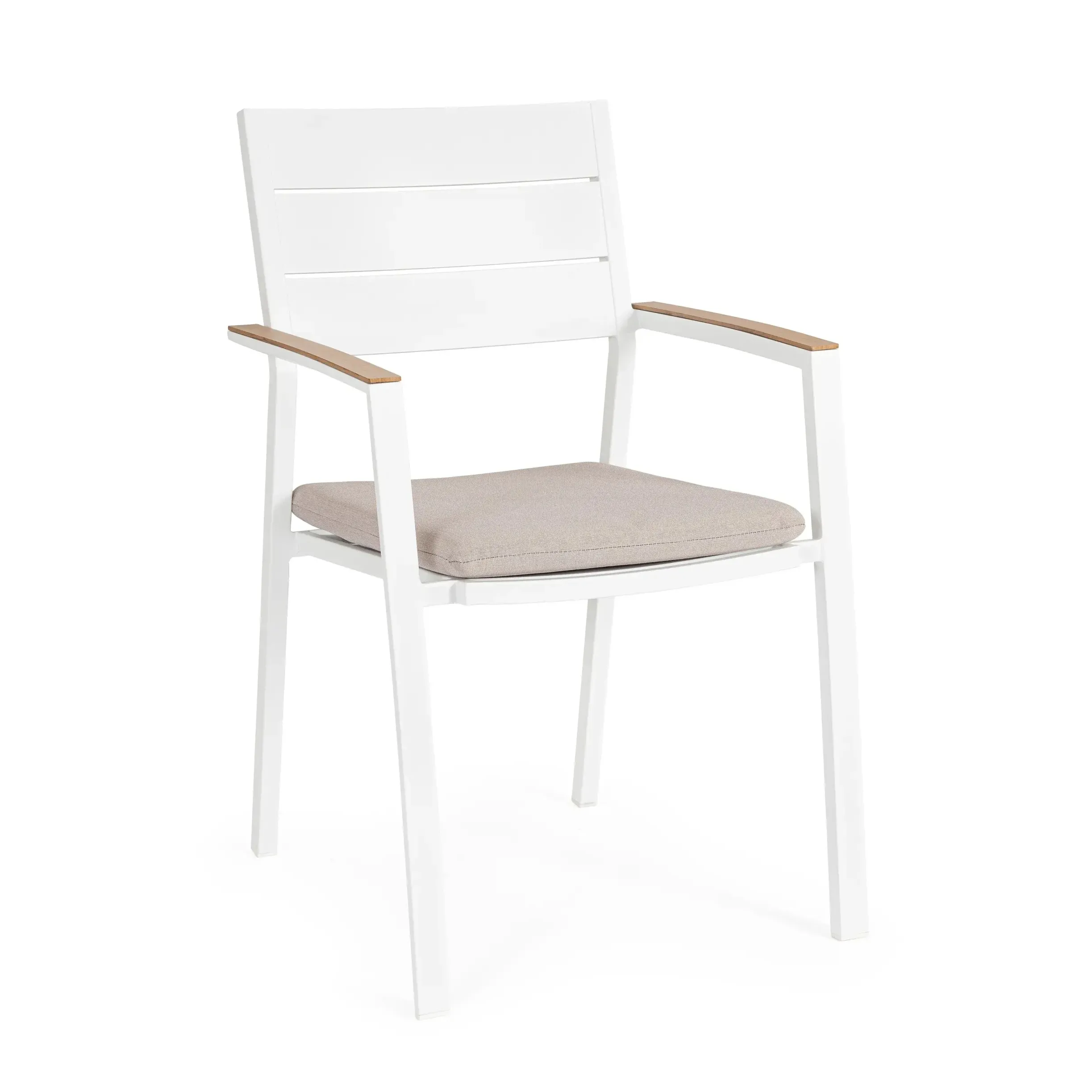 Bolzano Zefiro Krzesło ogrodowe 58,5x55,5 białe aluminium