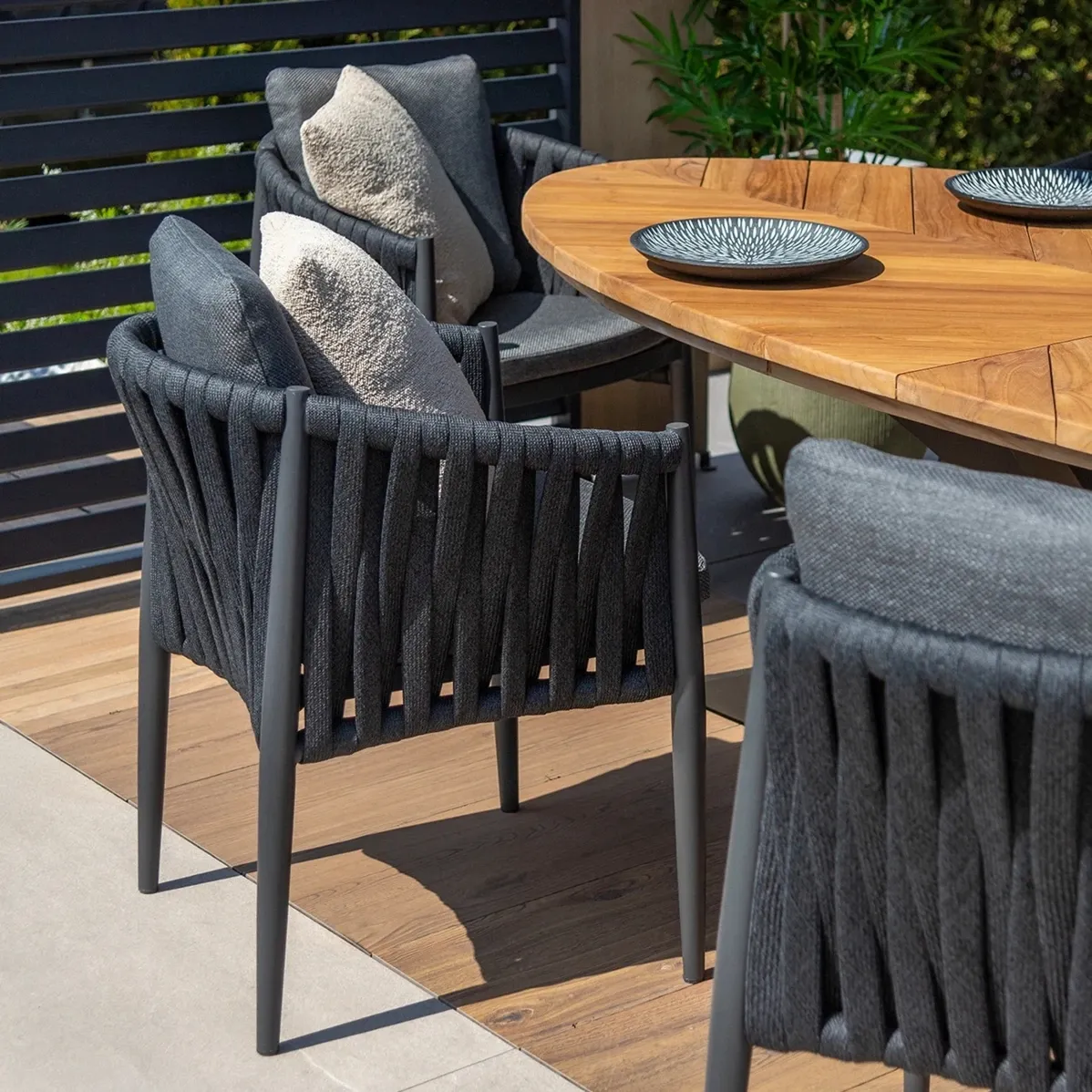 Bolzano Juno Krzesło ogrodowe 63x60 antracytowe aluminium