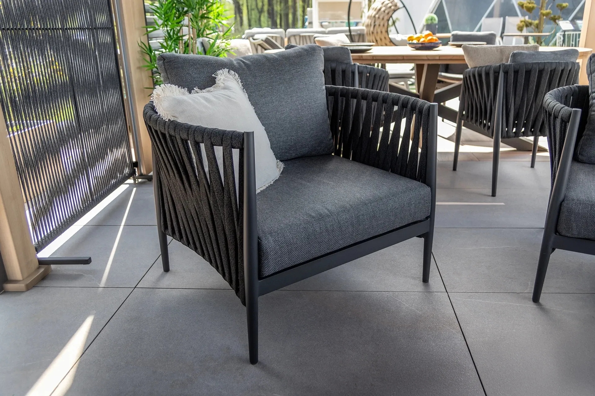 Bolzano Juno Fotel ogrodowy 97x83 antracytowy aluminium