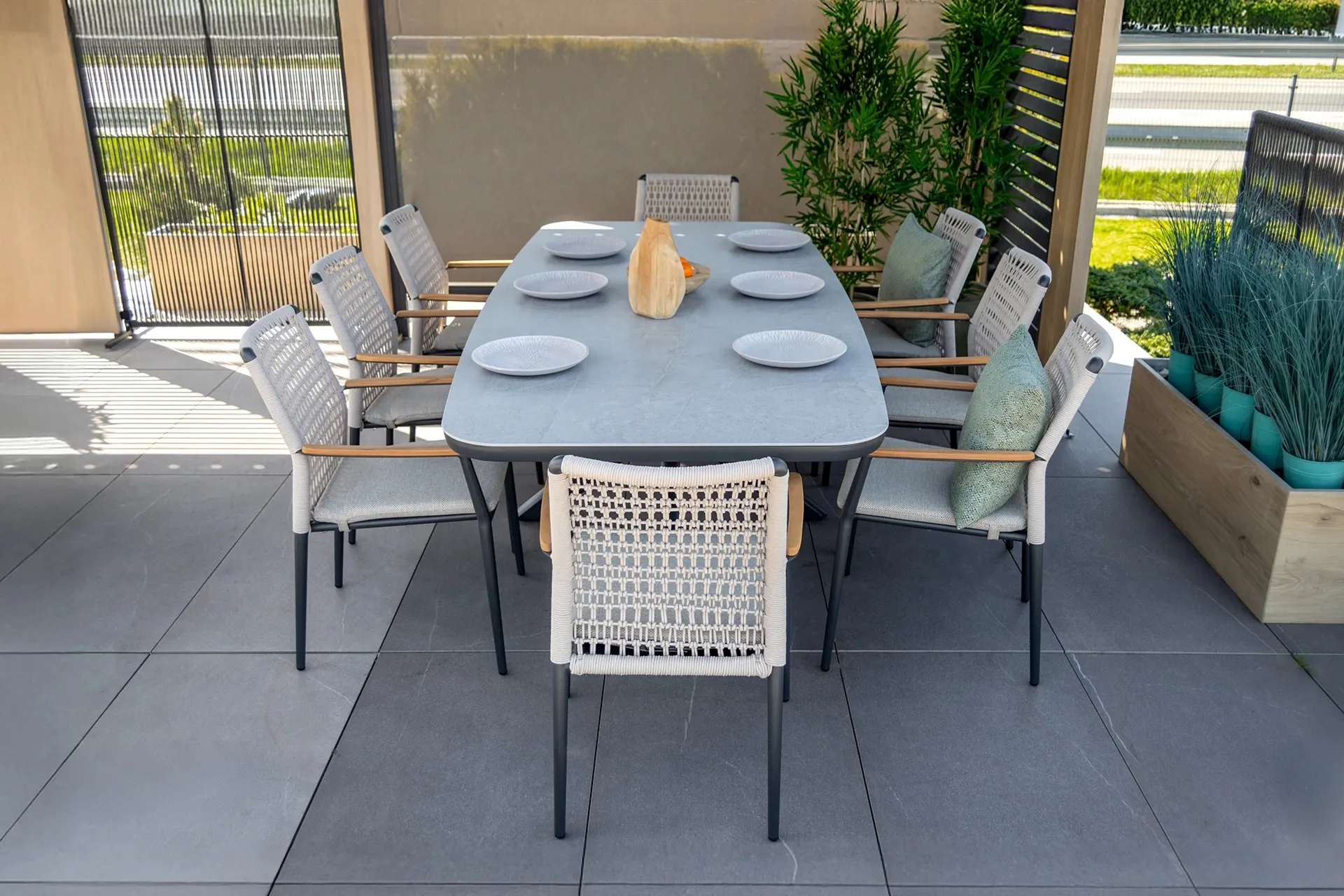 Bolzano Ignazio duży stół 240x110 antracytowy aluminium - spiek